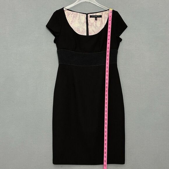 Carmen Marc Valvo Womens Dress 8 Black High Waist Sheath LBD Event Occasion - Picture 8 of 14